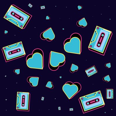 Tapete Muster Kassetten Band der neunziger Jahre Symbol