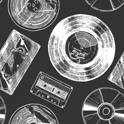 Tapete Muster mit Audio- und Videoträgern