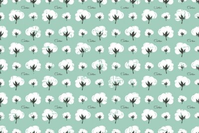 Tapete Muster mit Baumwollblumen