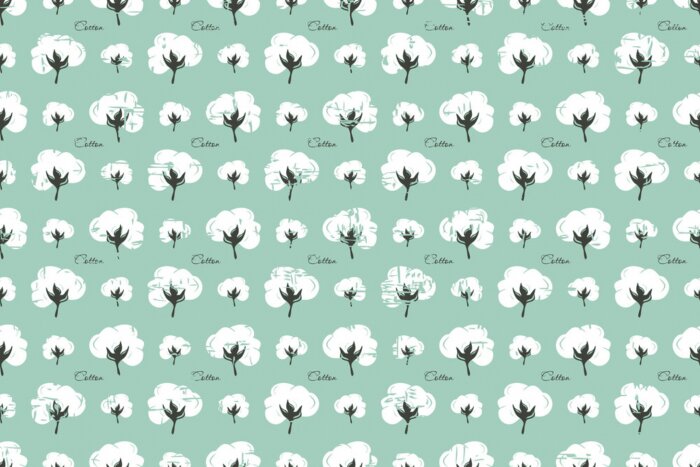 Tapete Muster mit Baumwollblumen