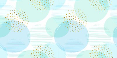 Tapete Muster mit blauen Kreisen in Aquarellfarbe