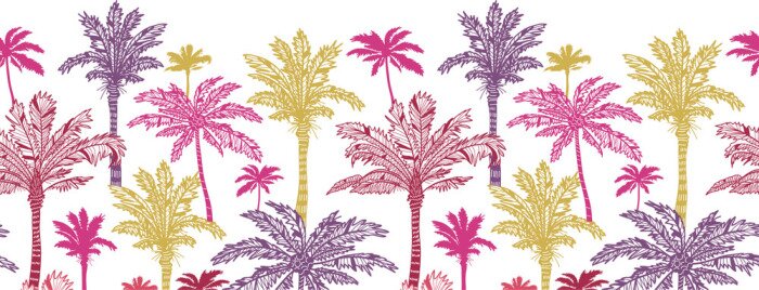 Tapete Muster mit bunten Palmen