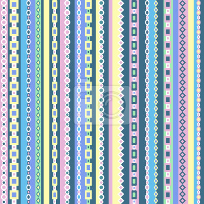 Tapete Muster mit bunten Streifen in verschiedenen Formen