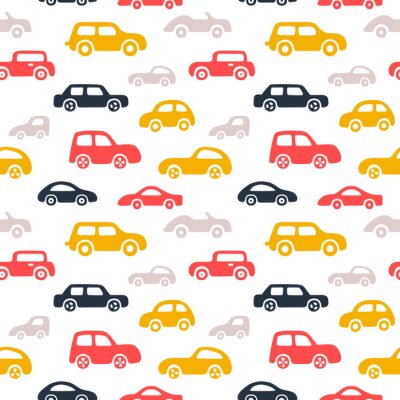 Tapete Muster mit farbenfrohen Autos