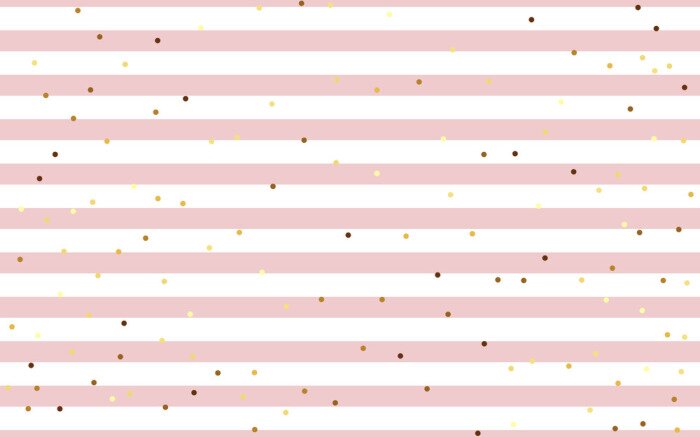 Tapete Muster mit horizontalen weiß-rosa Streifen und Punkten