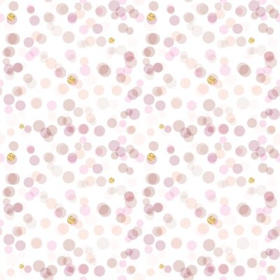 Tapete Muster mit kleinen rosa Punkten und Goldimitation