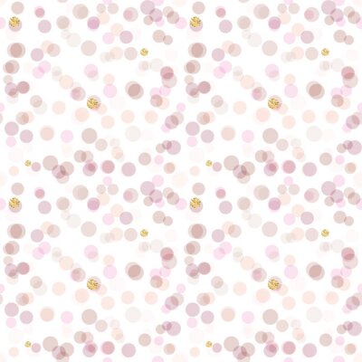 Tapete Muster mit kleinen rosa Punkten und Goldimitation