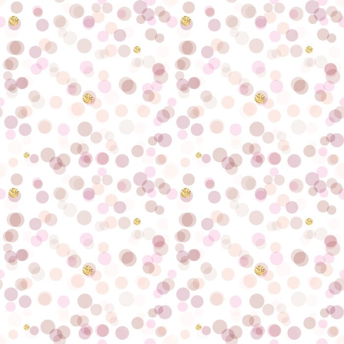 Tapete Muster mit kleinen rosa Punkten und Goldimitation