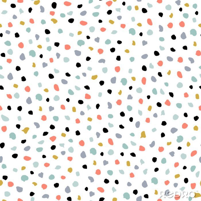 Tapete Muster mit kleinen verschiedenfarbigen Punkten