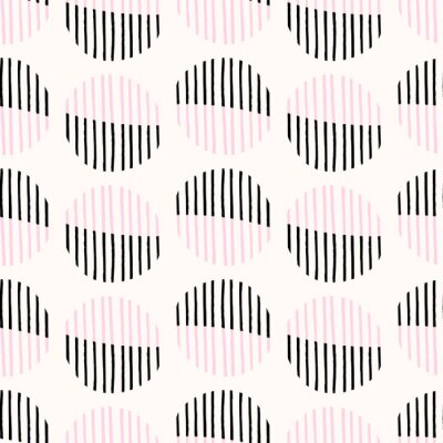 Tapete Muster mit Kreisen mit Streifen gemalt