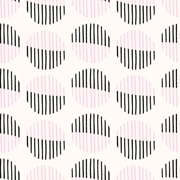 Tapete Muster mit Kreisen mit Streifen gemalt