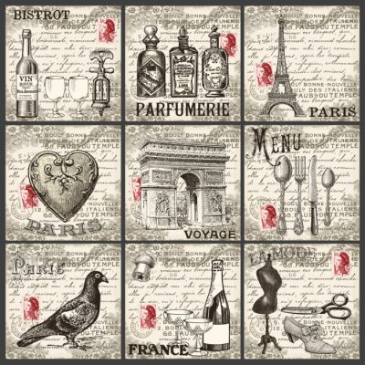 Muster mit Paris-Motiv