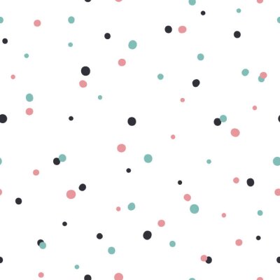 Tapete Muster mit Pastell-Punkten auf weißem Hintergrund