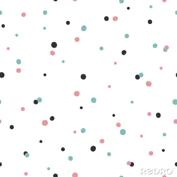 Tapete Muster mit Pastell-Punkten auf weißem Hintergrund