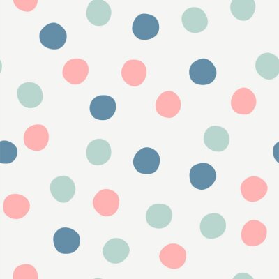 Tapete Muster mit pastellfarbenen Kreisen auf grauem Hintergrund
