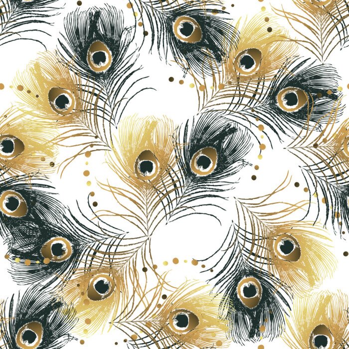 Tapete Muster mit Pfauenfedern