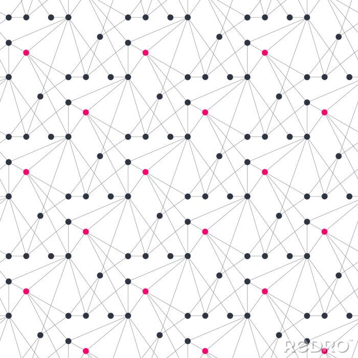 Tapete Muster mit Punkten mit Linien verbunden