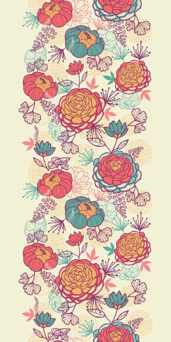 Tapete Muster mit Retro-Blumen