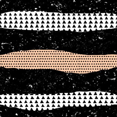 Tapete Muster mit Streifen mit Punkten und Dreiecken dekoriert