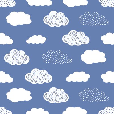 Muster mit Wolken auf blauem Hintergrund