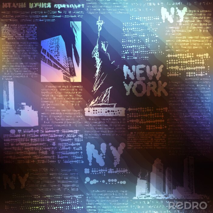 Tapete Muster New York auf unscharfen Hintergrund.