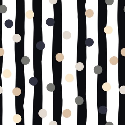 Muster Schwarz-weiße Streifen und Punkte
