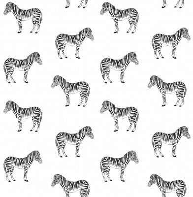 Tapete Muster Zebrastreifen schwarz-weiß auf weißem Hintergrund