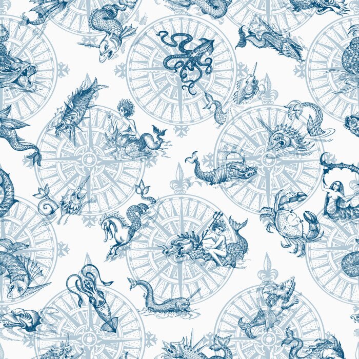 Tapete Mythologische Meerestiere