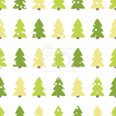 Tapete Nadelbäume auf weißem Hintergrund