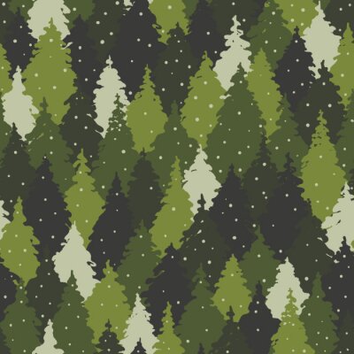 Tapete Nadelwald im Nebel