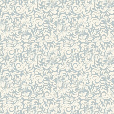 Tapete Nahtlose Hintergrund der blauen Farbe im Stil des Barock