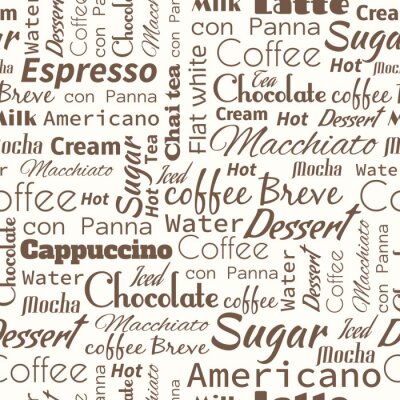 Tapete Nahtlose Hintergrund mit Kaffee-Tags.