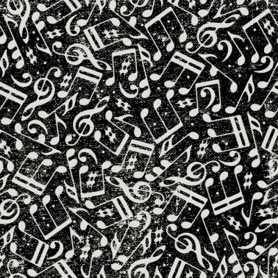 Tapete Nahtlose Hintergrund Musik mit Noten und Grunge-Textur.