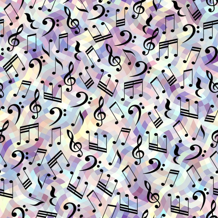 Tapete Nahtlose Hintergrundmuster. Klassisches Musikmuster mit den Noten.