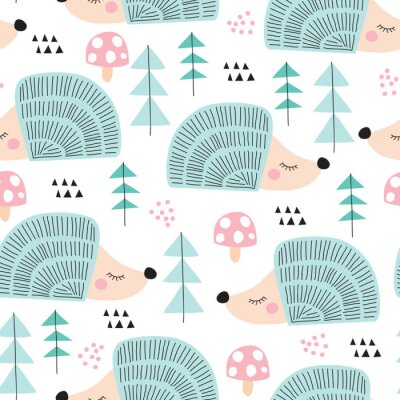 Tapete Nahtlose Igel in der Gesamtstruktur Muster Vektor-Illustration