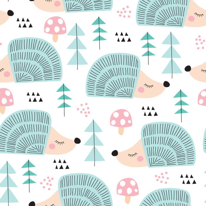 Tapete Nahtlose Igel in der Gesamtstruktur Muster Vektor-Illustration