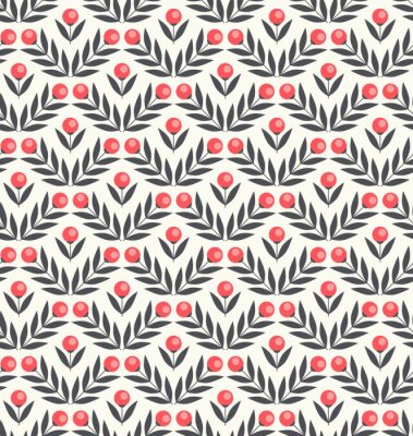 Tapete Nahtlose Muster mit abstrakten Blumen und Blätter