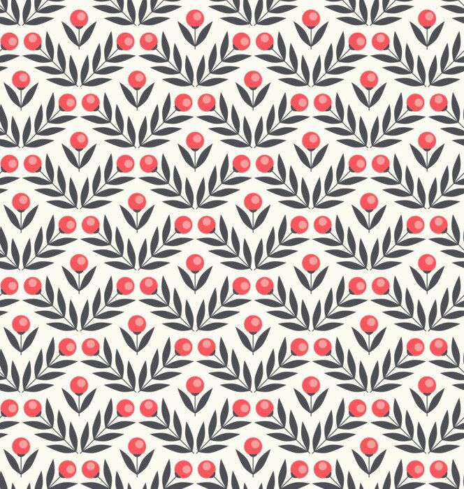 Tapete Nahtlose Muster mit abstrakten Blumen und Blätter