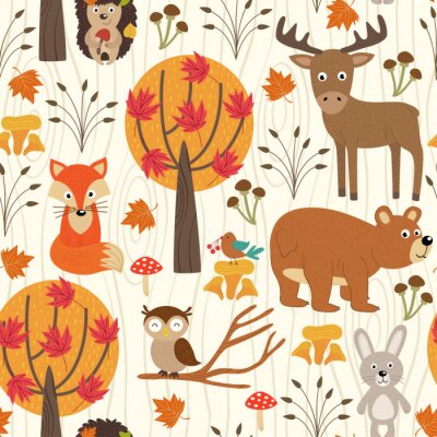 Tapete nahtlose Muster mit Herbst Wald - Vektor-Illustration, eps