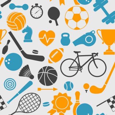 Tapete Nahtlose Muster mit Sport-Symbole