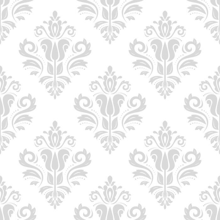 Tapete Nahtlose orientalischen Ornament im Stil des Barocks. Traditionelle klassische Vektor-Muster. Leichte silberne Tapete