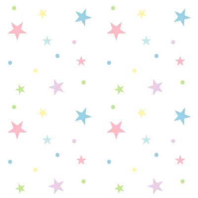 Tapete Nahtlose Pastell Stern Muster auf weißem Hintergrund. Nette Muster Vektor-Illustration.