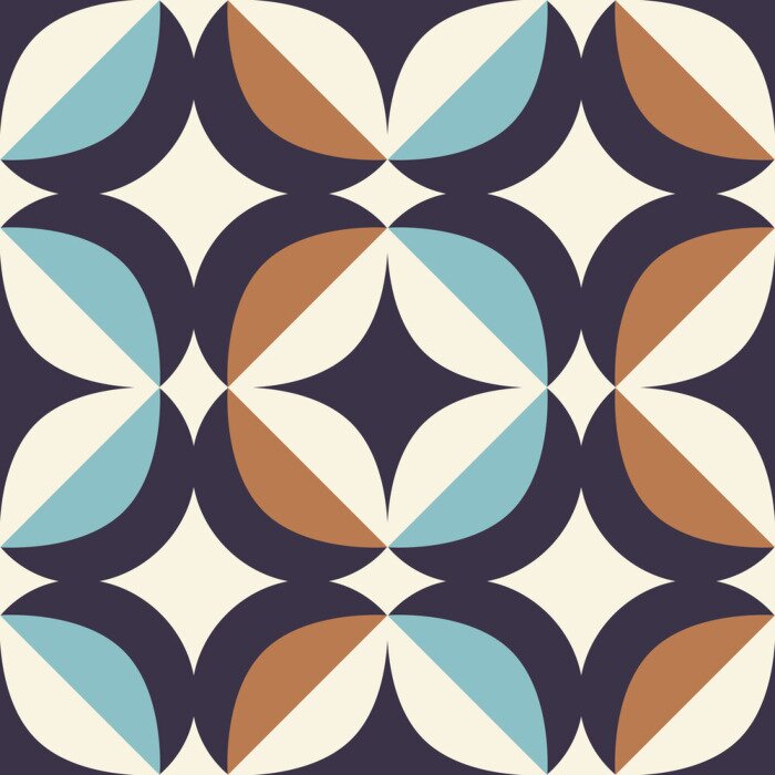 Tapete nahtlose Retro-Muster in der skandinavischen Stil mit geometrischen Elementen