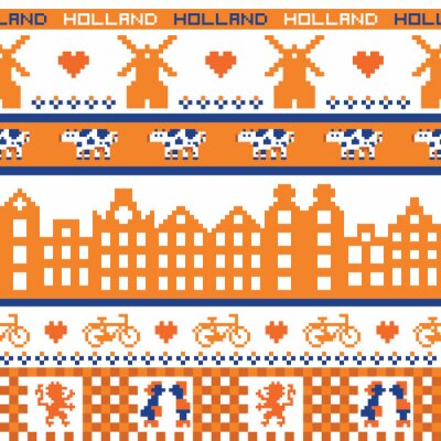 Tapete nahtlose Retro-Pixel-Muster orange Holland
