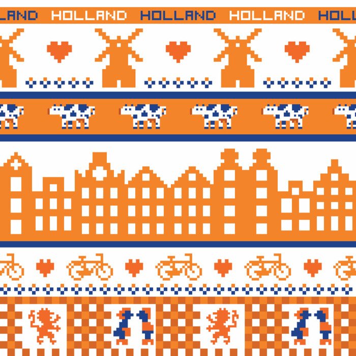 Tapete nahtlose Retro-Pixel-Muster orange Holland