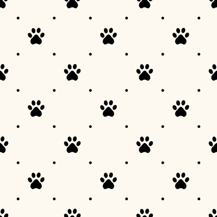 Tapete Nahtlose Tier Muster der Pfote Fußabdruck