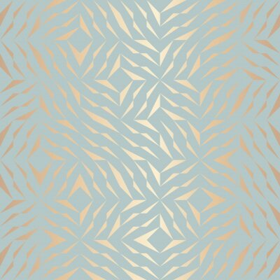 Tapete Nahtlose Vektor geometrischen goldenen Element Muster. Zusammenfassung Hintergrund Kupfer Textur auf blau grün. Einfacher minimalistischer Grafikdruck. Modernes türkisfarbenes Gittergitter. Trendige H