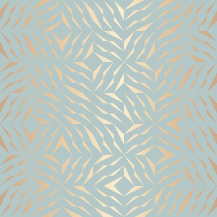 Tapete Nahtlose Vektor geometrischen goldenen Element Muster. Zusammenfassung Hintergrund Kupfer Textur auf blau grün. Einfacher minimalistischer Grafikdruck. Modernes türkisfarbenes Gittergitter. Trendige H