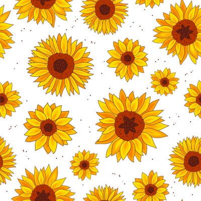 Tapete Nahtlose Vektor-Muster von Sonnenblumen