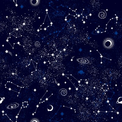 Tapete Nahtloser Musterdruck der Galaxie contillation